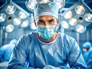Tremendous skill and precision guide the surgeon's steady hands as they work with deliberate focus in a sterile environment, exuding mastery and technical expertise.