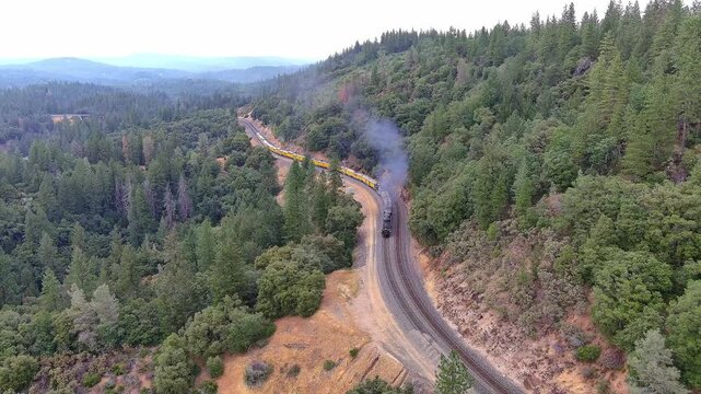 The Big Boy Train Crossing Cape Horn Near Colfax, California