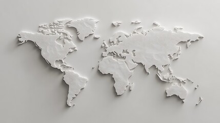 Gray color 3d map on white background