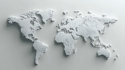 Gray color 3d map on white background