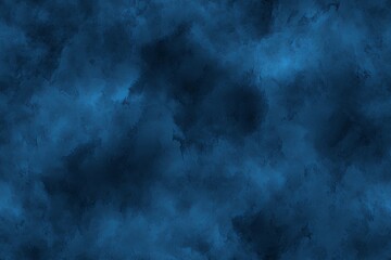 Abstract seamless pattern of blue watercolor clouds for a dreamy background.