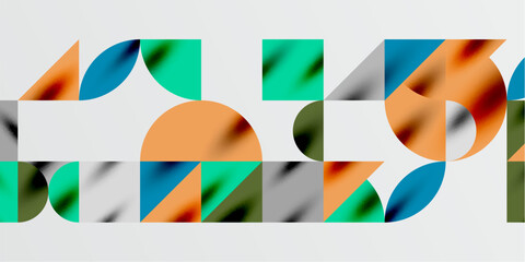 Naklejka premium Triangles, round triangles and circles techno art. Vector Illustration For Wallpaper, Banner, Background, Card, Book Illustration, landing page