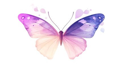 Obraz premium Elegant Butterfly Logo Vector with Delicate Pink and Purple Tones
