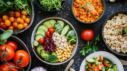 Healthy Vegan Bowls with Fresh Ingredients