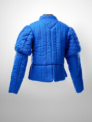 Historical fashion. Medieval knight cloth. Padded jacket gambeson.
