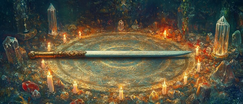 Wiccan Athame Ritual Circle Wicca Religion Spiritual Symbol