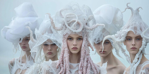 White Octopus Haute Couture: A Surreal Fashion Statement
