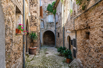 Naklejka premium The beautiful village of Colle San Magno, in the Province of Frosinone, Lazio region of Italy.