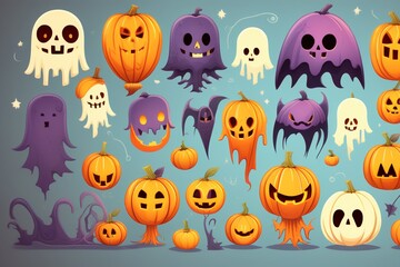 Naklejka premium halloween seamless pattern