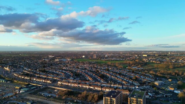 Aerial View of Dagenham East London. The Capital London City of England Great Britain. March 2nd, 2024