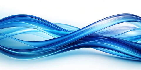 Abstract Blue Wave, 3D, Digital Art, Flowing, Dynamic