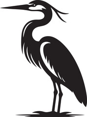 Heron bird silhouette cut out vector style