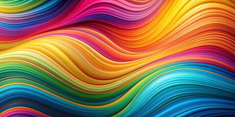Obraz premium Abstract Colorful Waves - 3D Rendering, Fluid Design, Dynamic Stripes, Curved Lines, Gradient Background, Vibrant Colors, Geometric Shapes