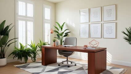 Fototapeta premium Modern Home Office Setups for Productive Remote Work