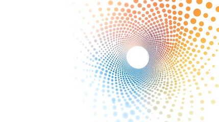 Dynamic Transformation - Abstract Gradient Dots Swirling Vortex Vector Illustration on White Background