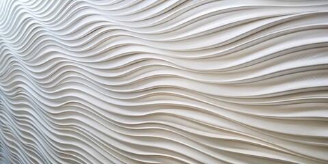Abstract White Wave Wall, Architectural Design, 3D Wall Panel, Interior Design, Minimalist