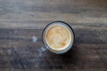 High angle view of espresso cup