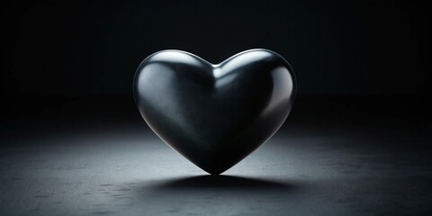 Black Heart on Black Background, Minimalist, Love, Silhouette , Heart shape, abstract, photography