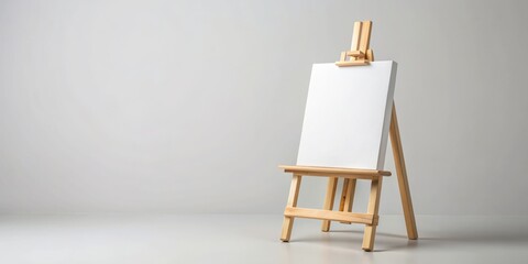 Blank Canvas on Wooden Easel, Art Supplies, Painting, Artist, Studio