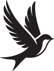 flying bird silhouette vector art illustration