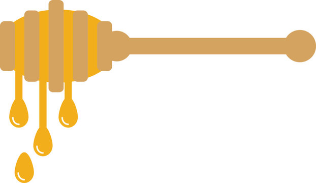 recommend clip art: Coloured Glyph Honey Dipper single vector icon. Vector Illustration
                    