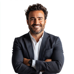 photo young successful businessman in formal wear transparent