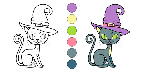 cat in a hat, coloring for kids