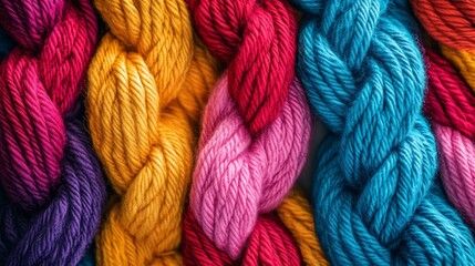 Knit wooly cozy ropes texture background horizontal composition 