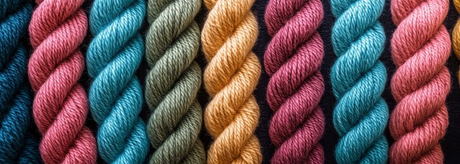 Knit wooly cozy ropes texture background horizontal composition 