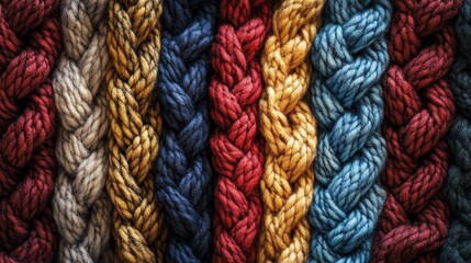 Knit wooly cozy ropes texture background horizontal composition 