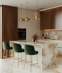 Modern Kitchen Island.