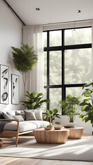 modern living room with window