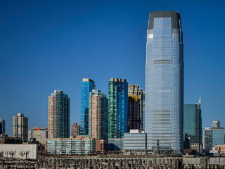 Quai et Skyline de New-York