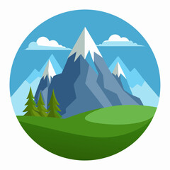 Mountain and landscape vector silhouette vector illustration 