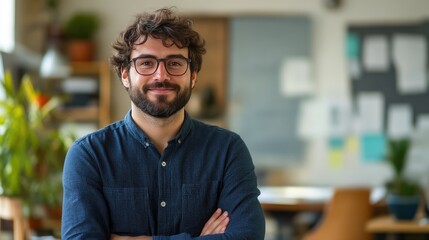 Fototapeta premium Startup Founder Presenting Cutting-Edge Technology Solution