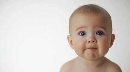Infant Emotions Displayed on Clean White Background
