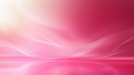 A soft, abstract pink background with flowing textures and reflections.