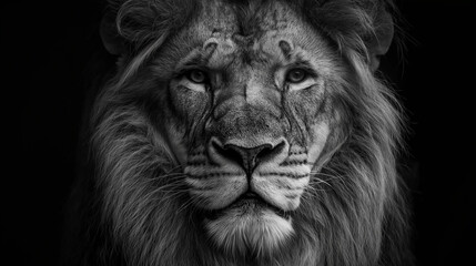 1. High-resolution portrait of a majestic lion