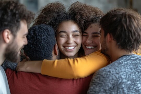 Group of people supporting each other, Generative AI