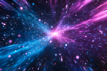 Abstract blue and purple galaxy light background