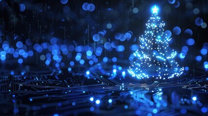 Digital Christmas Tree on Circuit Board