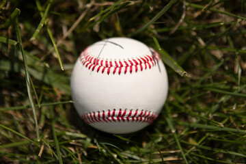 baseball on grass field