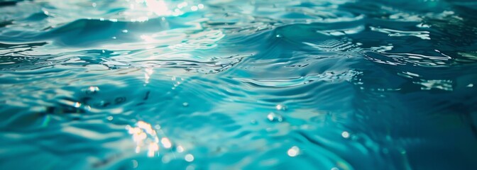 Water in swimming pool background horizontal composition 