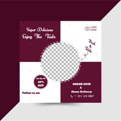 Digital business marketing banner for social media post,food menu template green & black