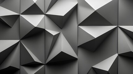 Fototapeta premium Minimalist black and gray pattern in 3D paper style.