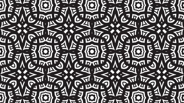 Black and white intricate geometric pattern.