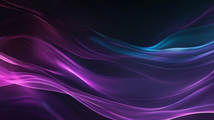 This image depicts a stunning abstract background with flowing neon lightwaves in purple and blue, creating a mesmerizing visual effect against a dark background.