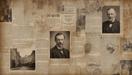 Texture papiers journaux retro vintage revêtement mur scrapbooking.