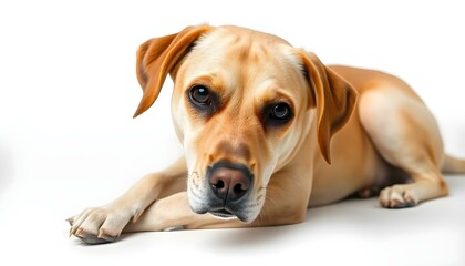 Obraz premium A golden labrador dog isolated on a white background