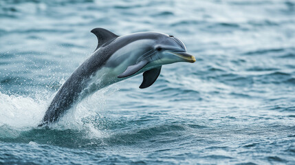 Obraz premium 11. Clear and sharp image of a playful dolphin leaping from the ocean
